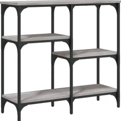 vidaXL Mesa consola madera de ingeniería 80x29x75 cm Gris sonoma Discount