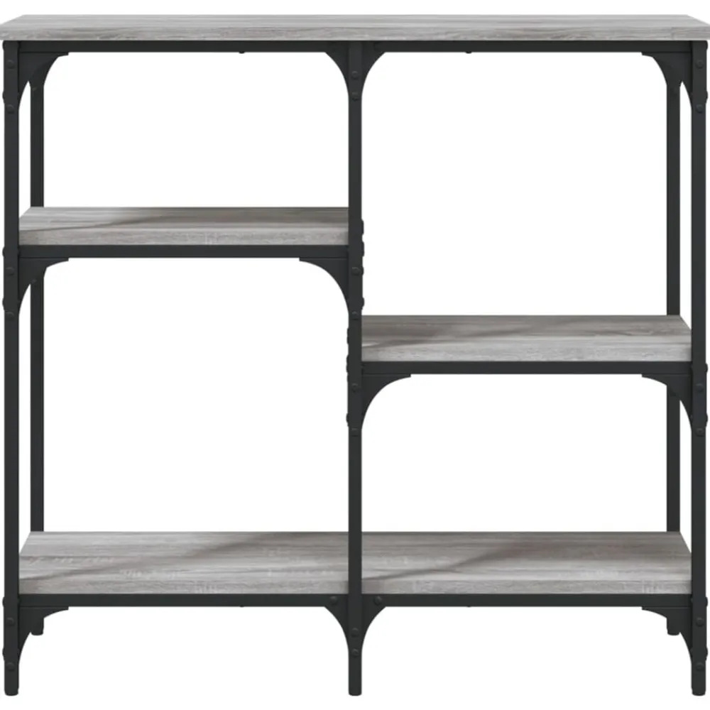 vidaXL Mesa consola madera de ingeniería 80x29x75 cm Gris sonoma Discount