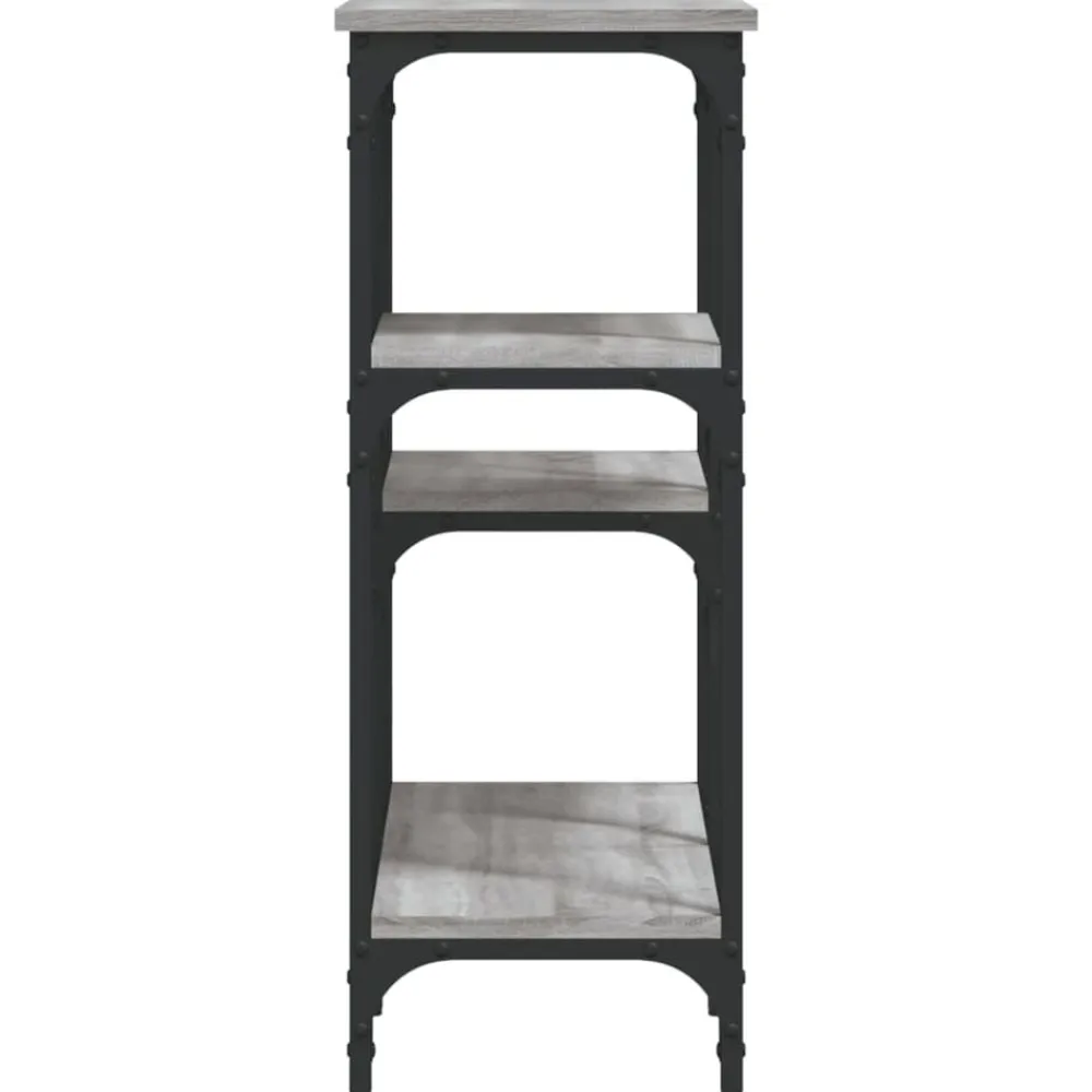 vidaXL Mesa consola madera de ingeniería 80x29x75 cm Gris sonoma Discount