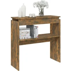 vidaXL Mesas-Mesa consola madera contrachapada 80x30x80 cm