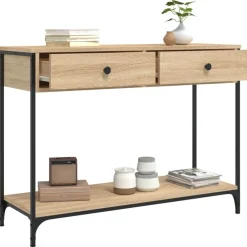 vidaXL Mesa consola madera de ingeniería 100x34,5x75 cm Roble Sonoma Sale