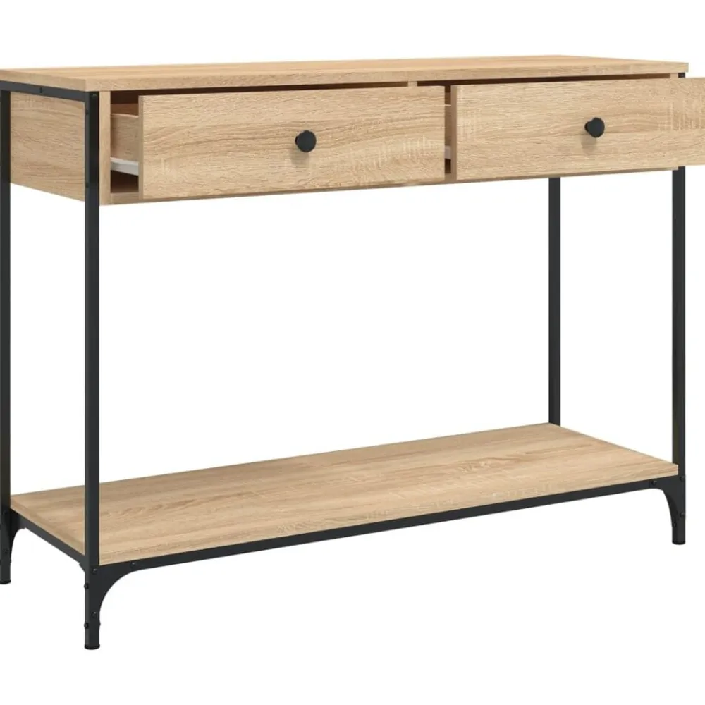 vidaXL Mesa consola madera de ingeniería 100x34,5x75 cm Roble Sonoma Sale