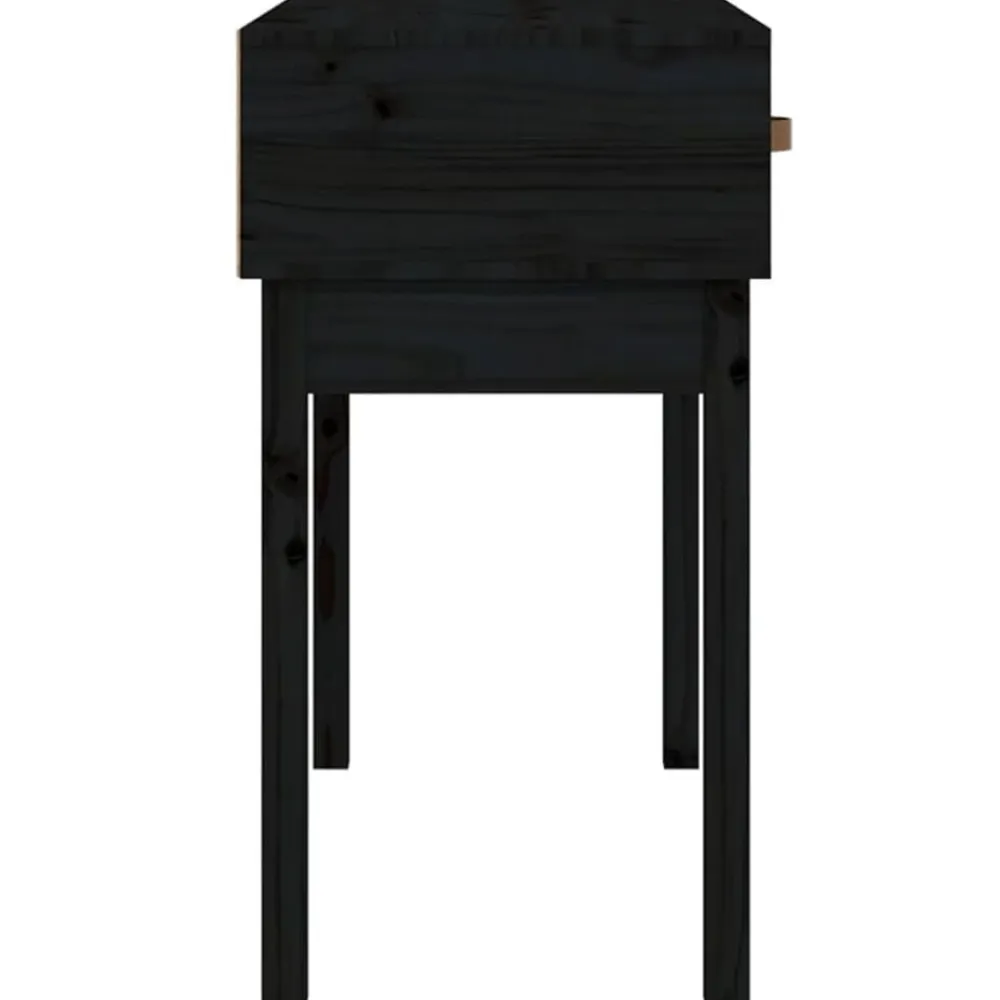 vidaXL Mesa consola madera maciza de pino 76,5x40x75 cm Negro Discount