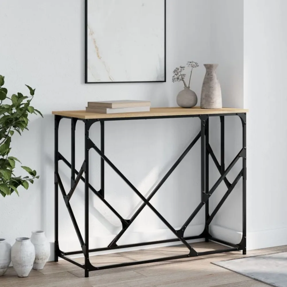 vidaXL Mesa consola madera de ingeniería 100x40x80 cm Roble Sonoma Sale