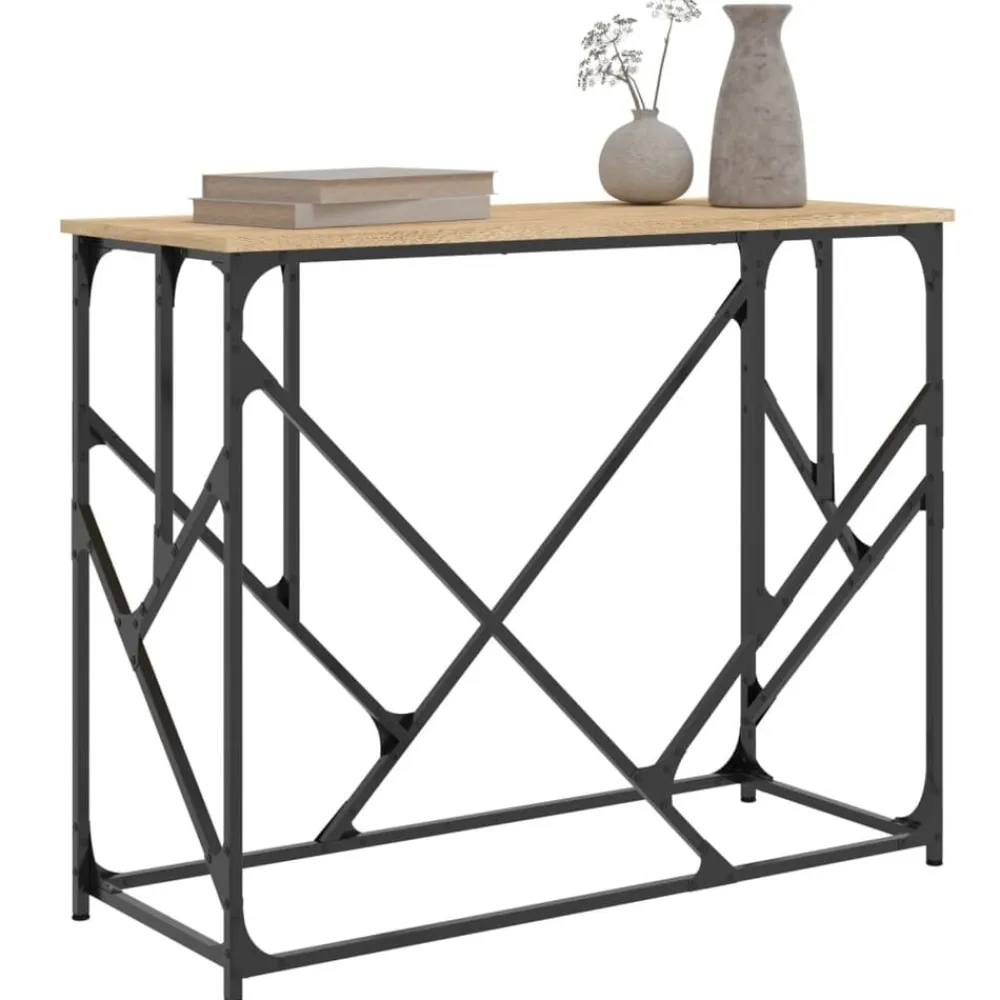 vidaXL Mesa consola madera de ingeniería 100x40x80 cm Roble Sonoma Sale