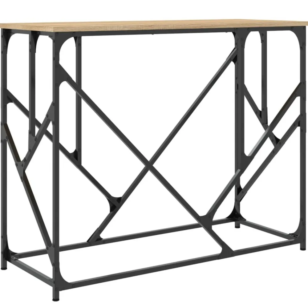 vidaXL Mesa consola madera de ingeniería 100x40x80 cm Roble Sonoma Sale