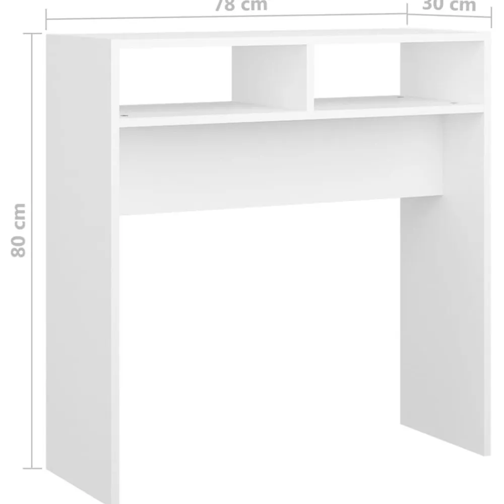 vidaXL Mesa consola madera de ingeniería 78x30x80 cm Blanco Outlet
