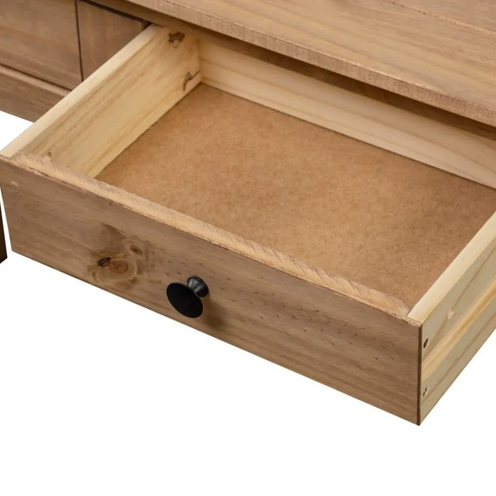 vidaXL Mesa consola madera maciza pino Panamá Range 110x40x72 cm Marrón New