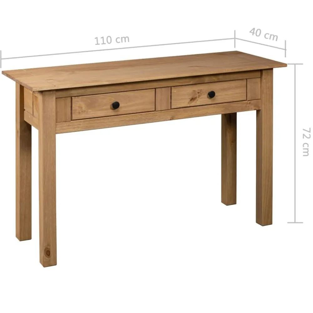 vidaXL Mesa consola madera maciza pino Panamá Range 110x40x72 cm Marrón New