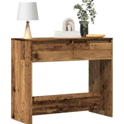 vidaXL Mesa consola madera ingeniería madera envejecida 89x41x76,5 cm Madera antigua Sale