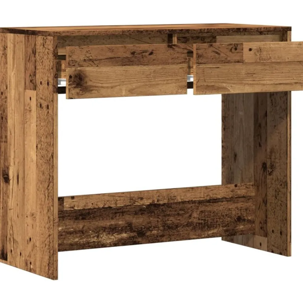vidaXL Mesa consola madera ingeniería madera envejecida 89x41x76,5 cm Madera antigua Sale