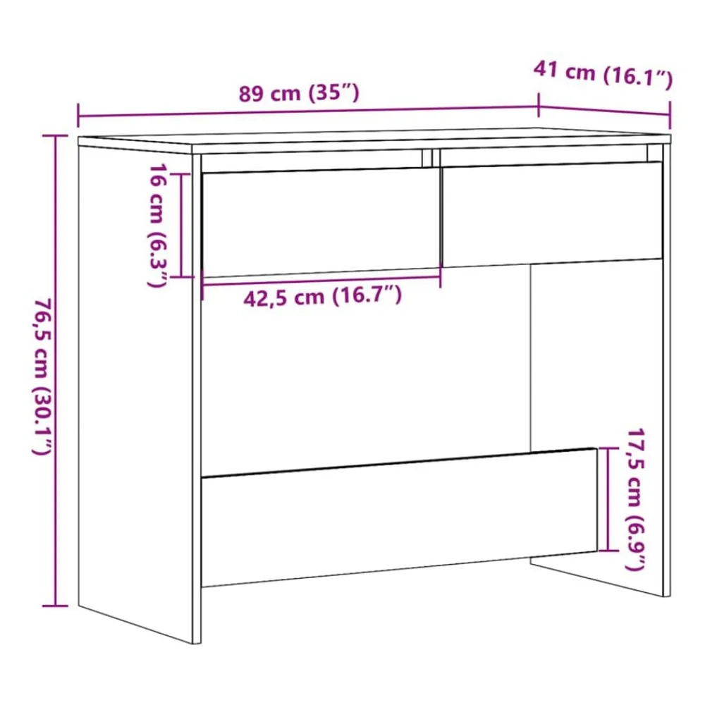 vidaXL Mesa consola madera ingeniería madera envejecida 89x41x76,5 cm Madera antigua Sale