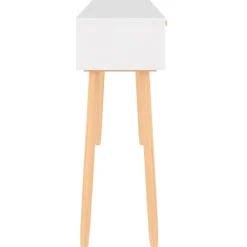 vidaXL Mesas-Mesa consola madera pino maciza ratán natural 105x30x75 cm