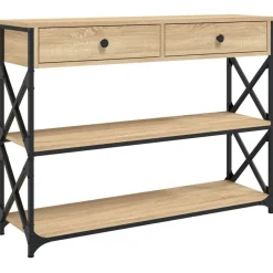 vidaXL Mesa consola madera de ingeniería 100x28x75 cmm Roble Sonoma Sale