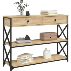 vidaXL Mesa consola madera de ingeniería 100x28x75 cmm Roble Sonoma Sale