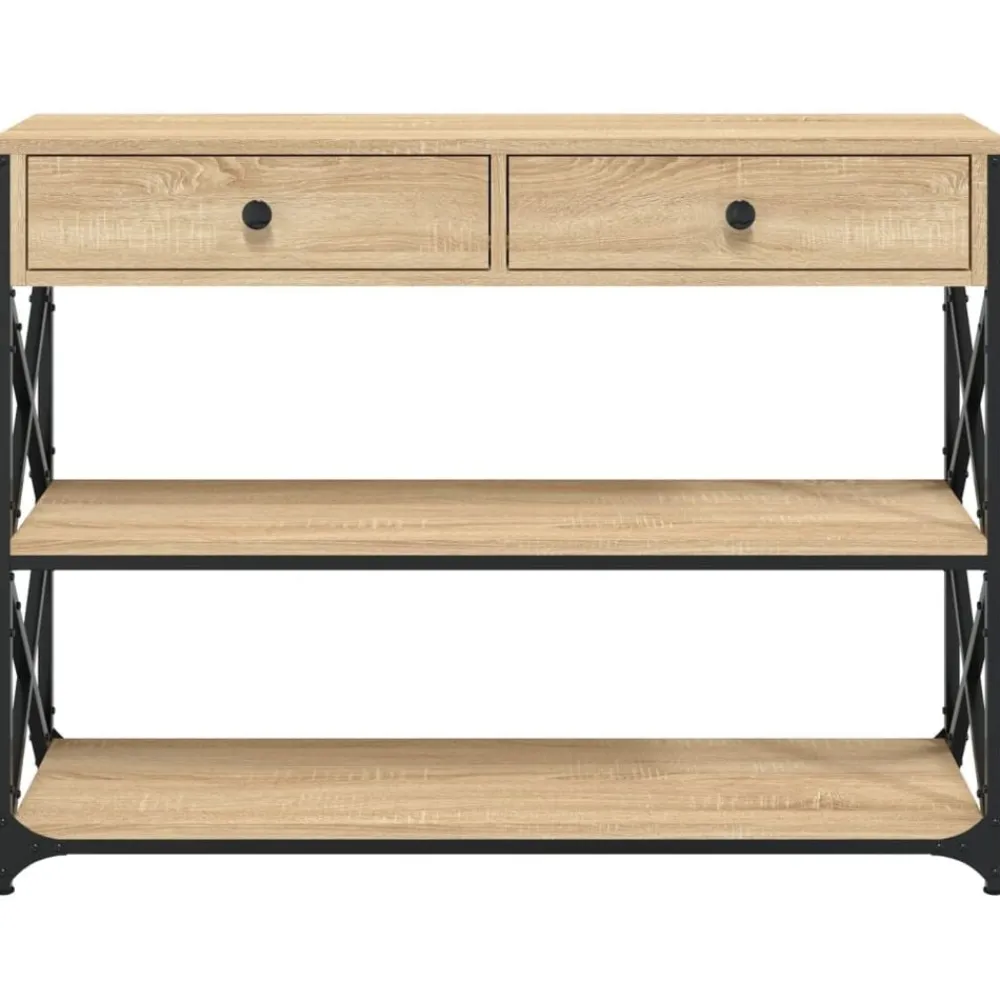 vidaXL Mesa consola madera de ingeniería 100x28x75 cmm Roble Sonoma Sale