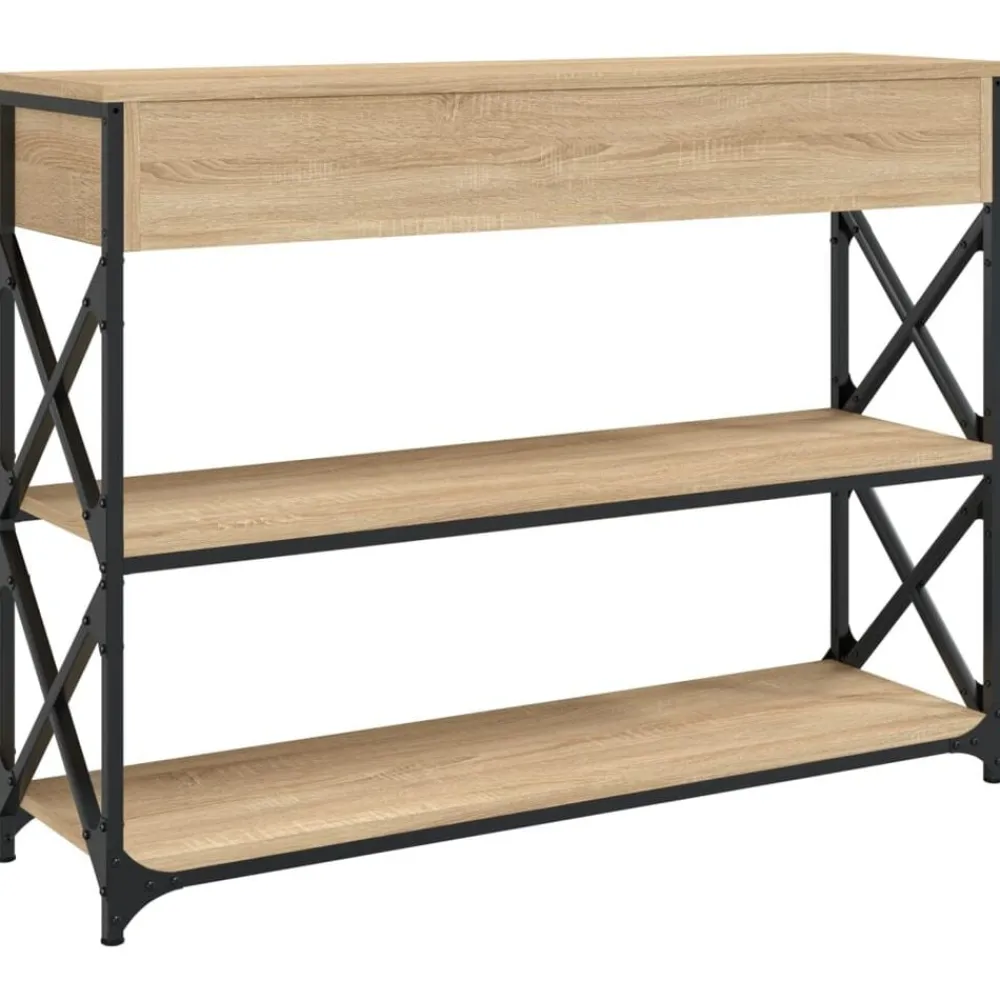 vidaXL Mesa consola madera de ingeniería 100x28x75 cmm Roble Sonoma Sale