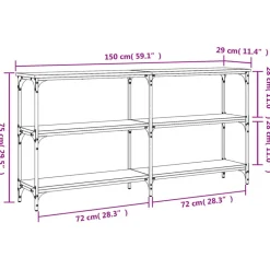 vidaXL Mesas-Mesa consola madera de ingeniería 150x29x75 cm