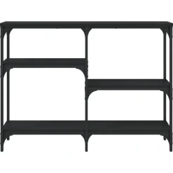 vidaXL Mesa consola madera de ingeniería negra 102x29x75 cm Negro Sale