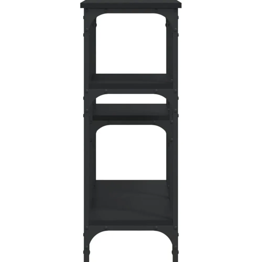 vidaXL Mesa consola madera de ingeniería negra 102x29x75 cm Negro Sale
