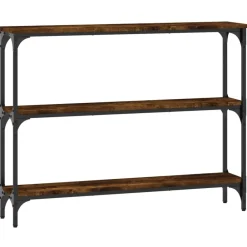 vidaXL Mesa consola madera de ingeniería 100x22,5x75 cm Roble ahumado Best
