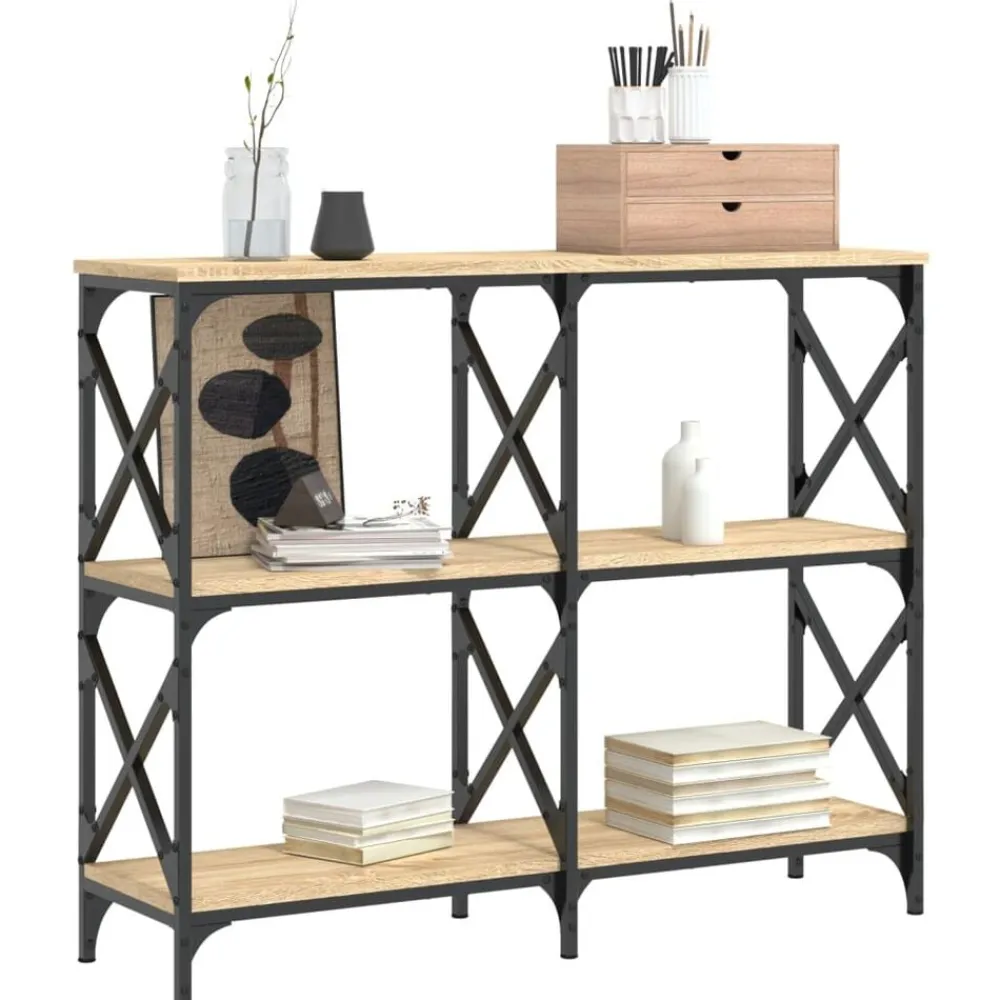vidaXL Mesas-Mesa consola madera de ingeniería 100x28x80,5 cm
