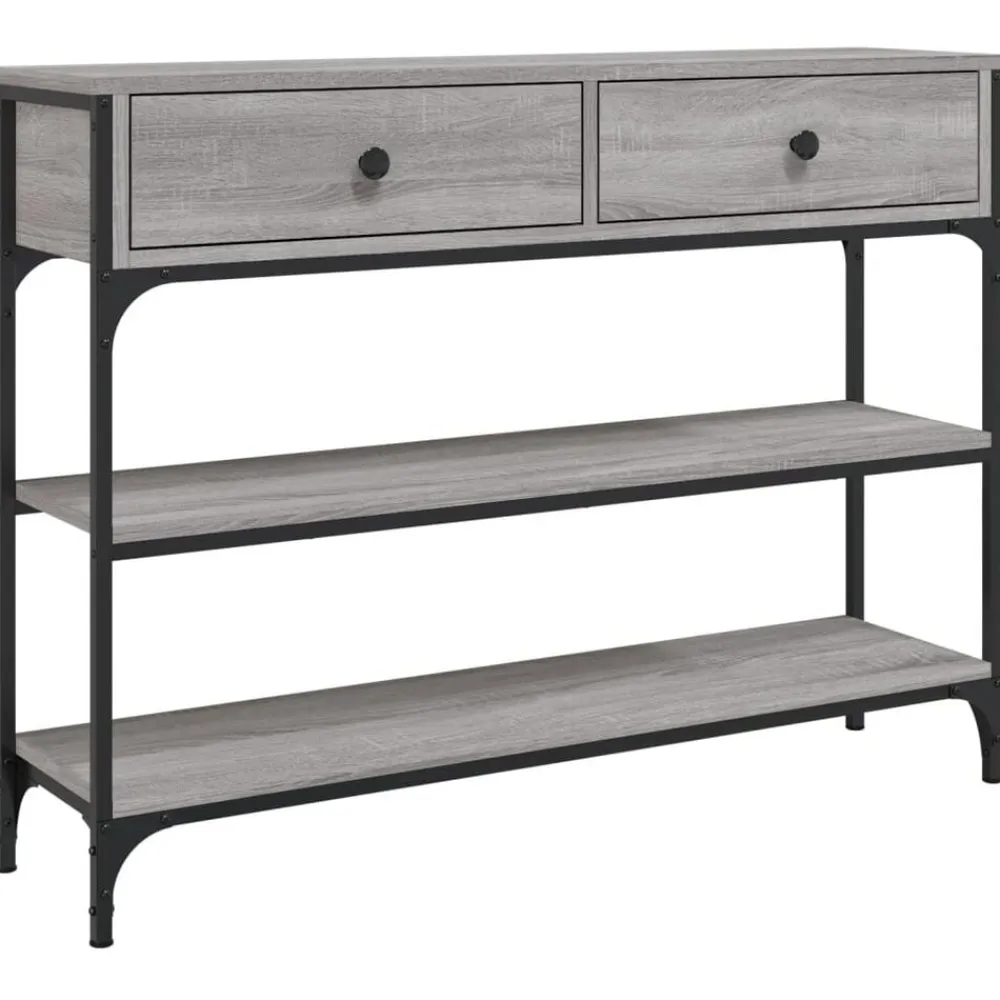 vidaXL Mesa consola madera de ingeniería 100x25x75 cm Gris sonoma Hot