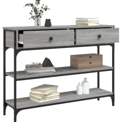 vidaXL Mesa consola madera de ingeniería 100x25x75 cm Gris sonoma Hot