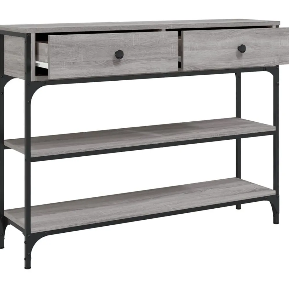 vidaXL Mesa consola madera de ingeniería 100x25x75 cm Gris sonoma Hot