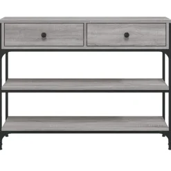 vidaXL Mesa consola madera de ingeniería 100x25x75 cm Gris sonoma Hot
