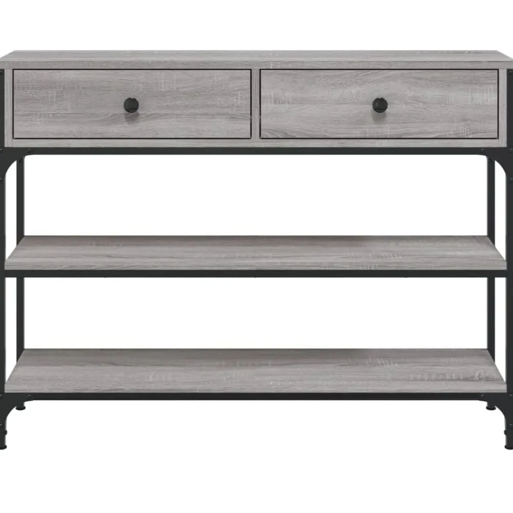 vidaXL Mesa consola madera de ingeniería 100x25x75 cm Gris sonoma Hot
