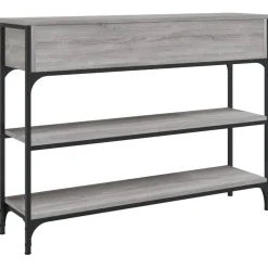 vidaXL Mesa consola madera de ingeniería 100x25x75 cm Gris sonoma Hot