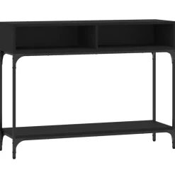 vidaXL Mesa consola madera de ingeniería negra 100x30,5x75 cm Negro