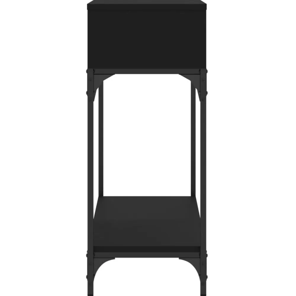 vidaXL Mesa consola madera de ingeniería negra 100x30,5x75 cm Negro