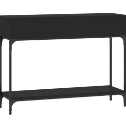 vidaXL Mesa consola madera de ingeniería negra 100x30,5x75 cm Negro