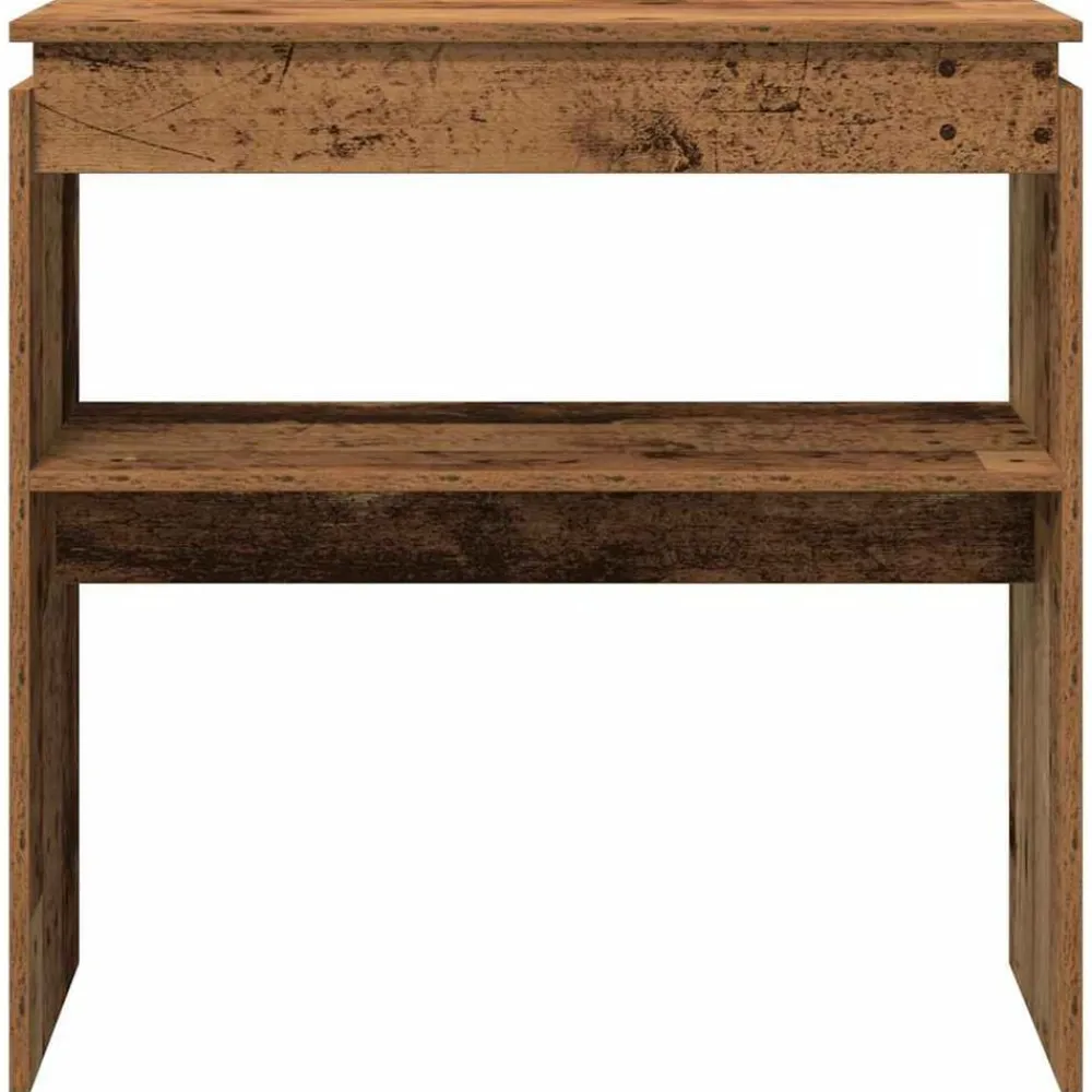vidaXL Mesas-Mesa consola madera de ingeniería envejecida 80x30x80 cm