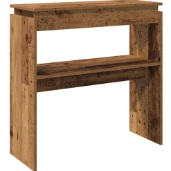 vidaXL Mesas-Mesa consola madera de ingeniería envejecida 80x30x80 cm