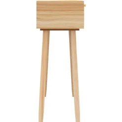 vidaXL Mesa consola madera pino maciza ratán natural marrón 80x30x75cm Marr&oacute;n Outlet