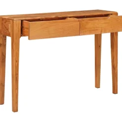 vidaXL Mesas-Mesa Consola Marrón 110 x 30 x 80 cm Madera de Acacia Sólida