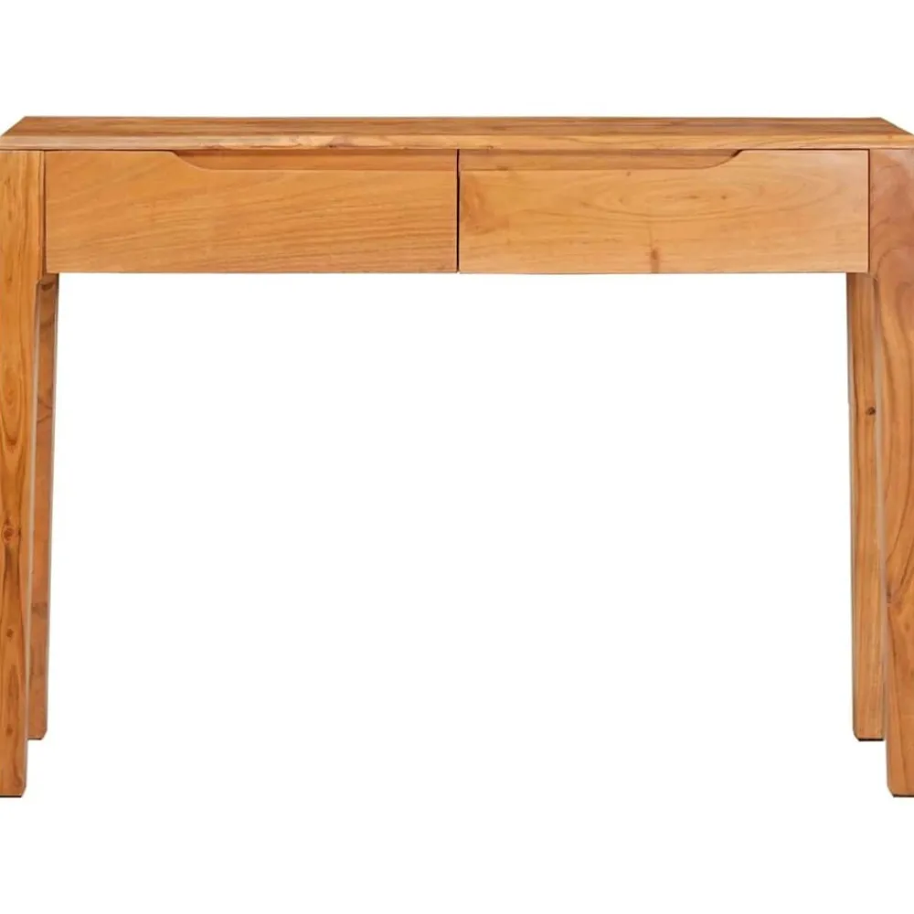 vidaXL Mesas-Mesa Consola Marrón 110 x 30 x 80 cm Madera de Acacia Sólida
