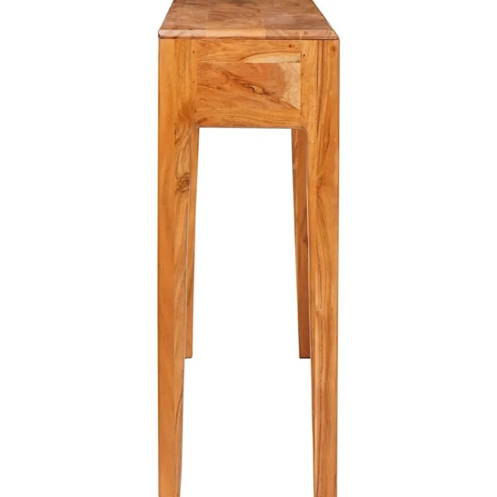 vidaXL Mesas-Mesa Consola Marrón 110 x 30 x 80 cm Madera de Acacia Sólida
