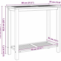 vidaXL Mesa Consola Marrón 85 x 35 x 75 cm Madera de teca maciza Discount