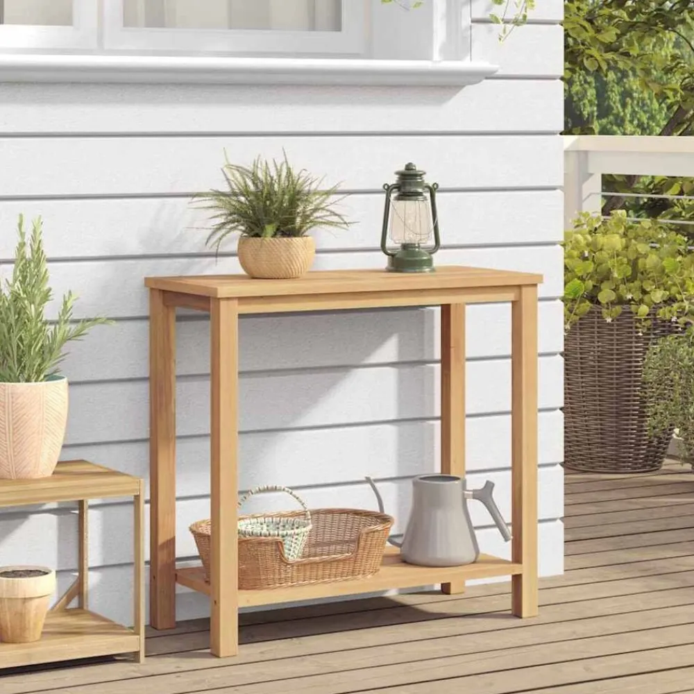 vidaXL Mesa Consola Marrón 85 x 35 x 75 cm Madera de teca maciza Discount