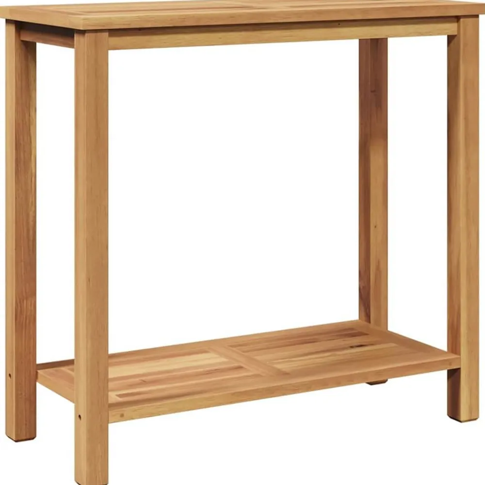 vidaXL Mesa Consola Marrón 85 x 35 x 75 cm Madera de teca maciza Discount