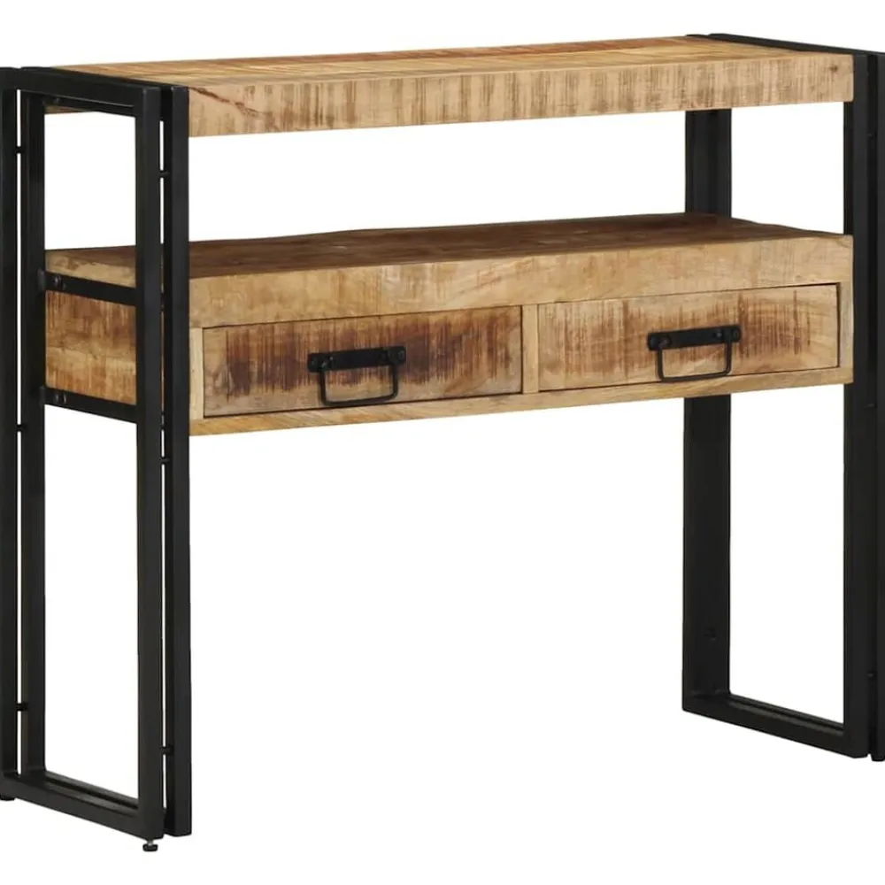 vidaXL Mesas-Mesa Consola Marrón 90 x 33 x 75 cm Madera de mango maciza