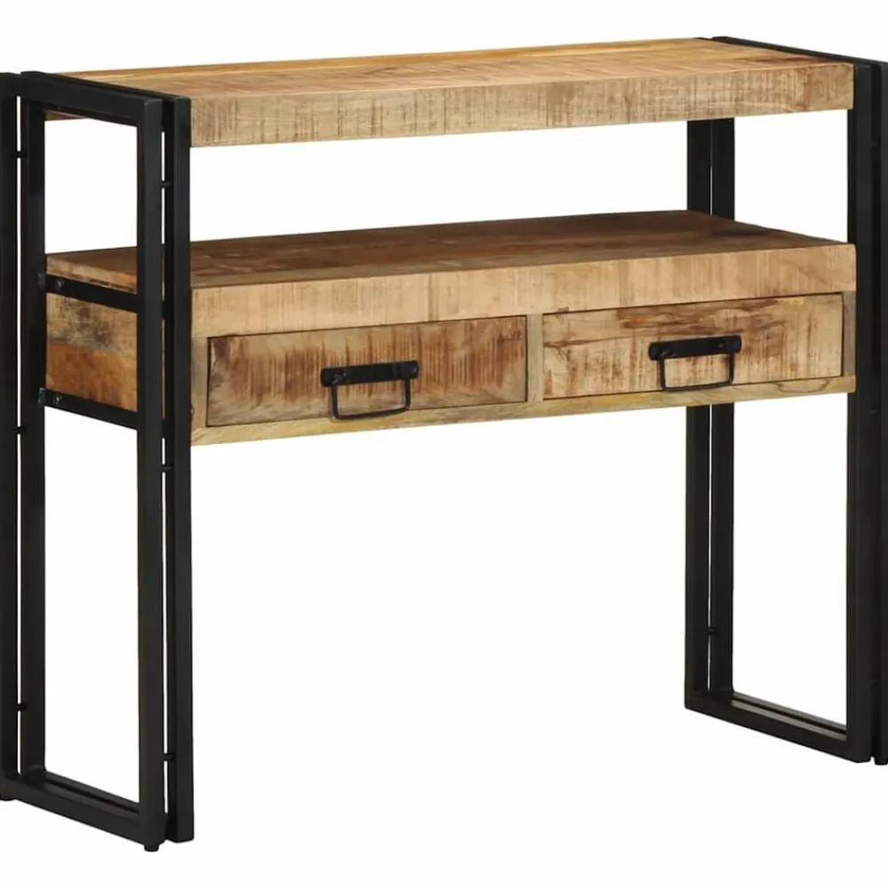 vidaXL Mesas-Mesa Consola Marrón 90 x 33 x 75 cm Madera de mango maciza
