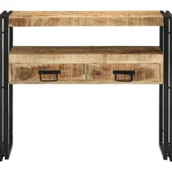 vidaXL Mesas-Mesa Consola Marrón 90 x 33 x 75 cm Madera de mango maciza