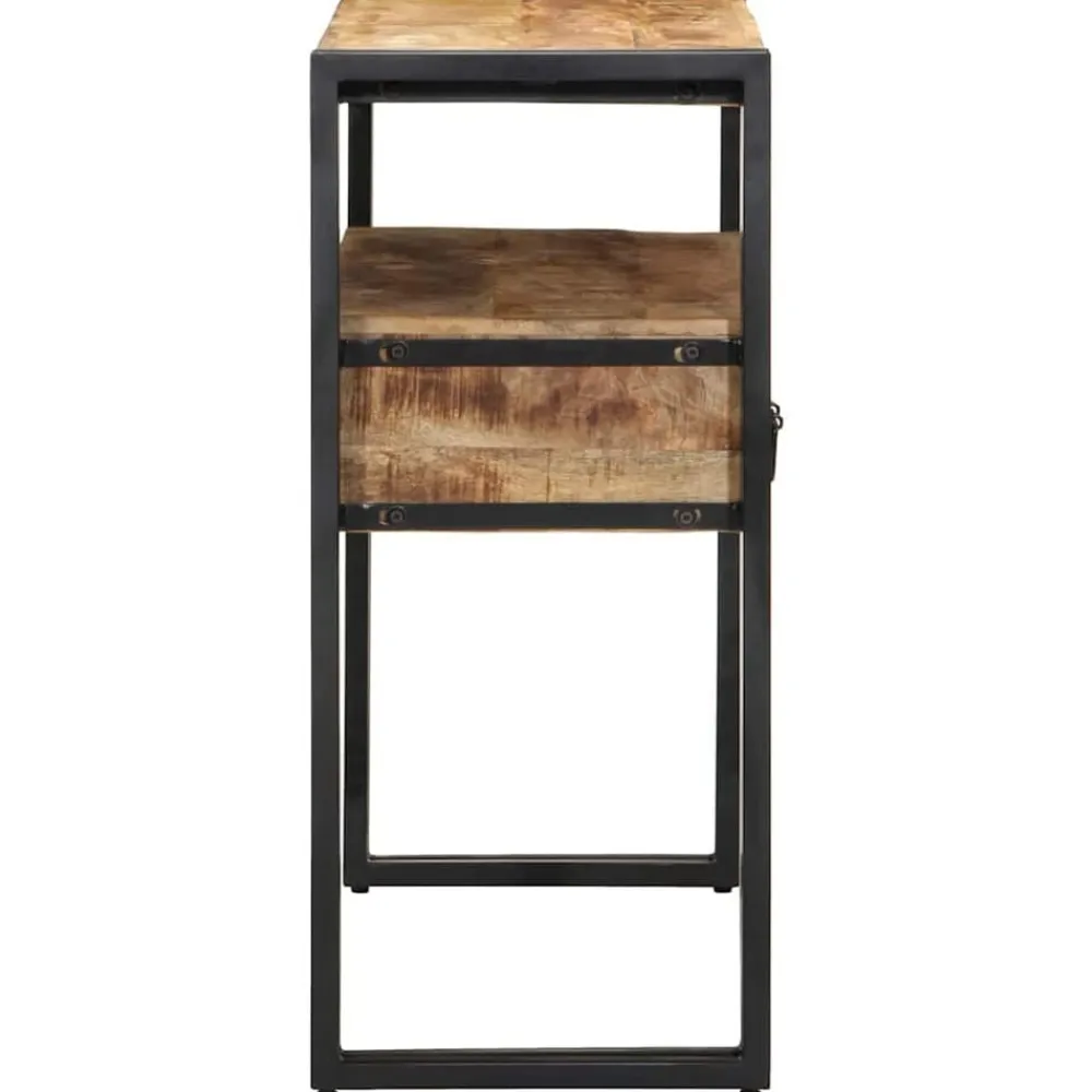 vidaXL Mesas-Mesa Consola Marrón 90 x 33 x 75 cm Madera de mango maciza