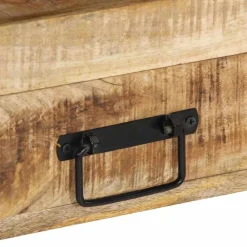 vidaXL Mesas-Mesa Consola Marrón 90 x 33 x 75 cm Madera de mango maciza