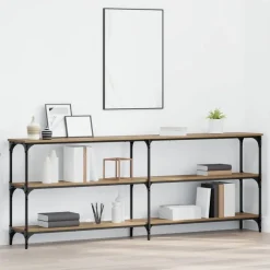 vidaXL Mesa Consola 200 x 29 x 75 cm Roble artisan Clearance
